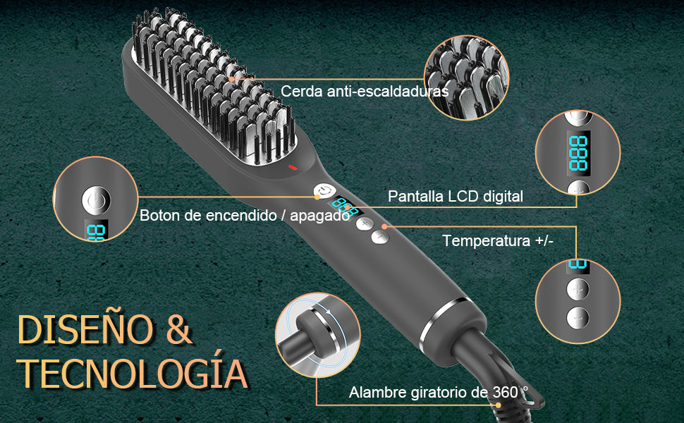 Cepillo Alisador de Cabello Multifuncional