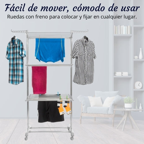 Tendedero Plegable Vertical con Ruedas🧺¡Oferta BLACK FRIDAY! 💥